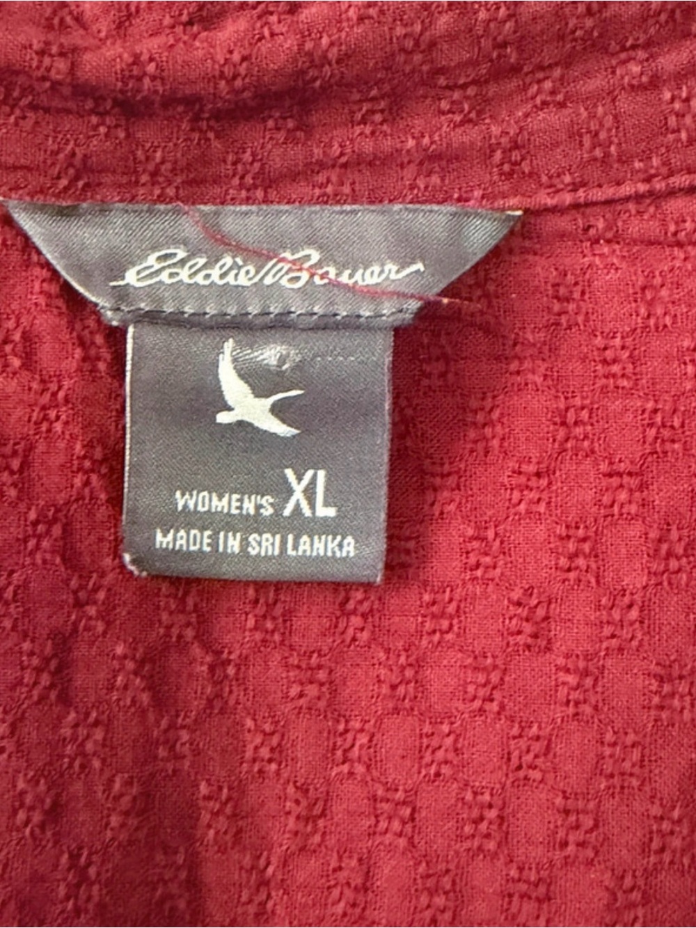 Eddie Bauer Brick Red Button-Down Utility Shirt - Picture 3 of 7